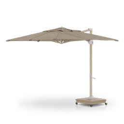 10' Cantilever Umbrella (Square) Wood Grain Finish Linen Tweed